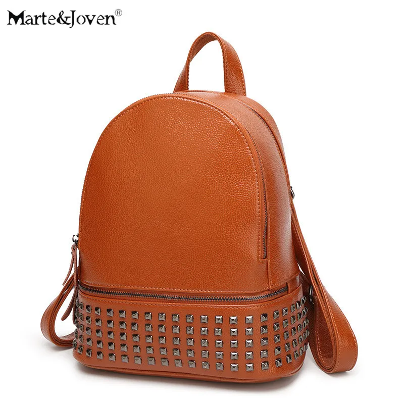 Brand font b Women b font Designer Rivets Genuine Leather font b Backpack b font 4