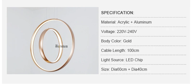 Nordic Creative LED Pendant Lights Lamp Minimalist Aluminum Double Ring LED Hanging Lighting For Dining Room Bar Cafe (13)