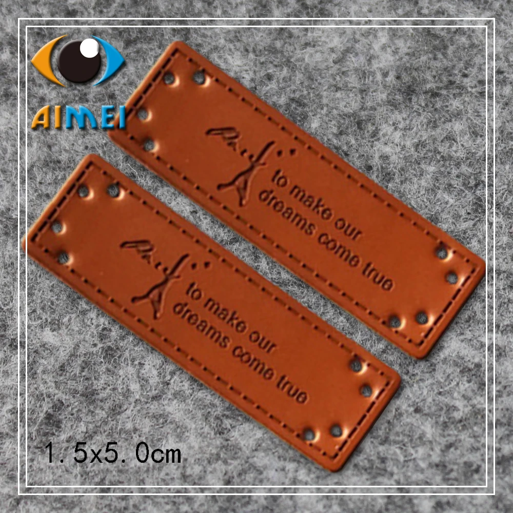 Dreams come true leather labels for handwork gift sewing accessories