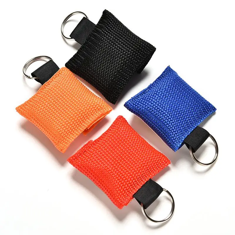 

4 Colors CPR Resuscitator Mask Keychain Emergency Face Shield First Aid CPR Mask For Health Care Tools