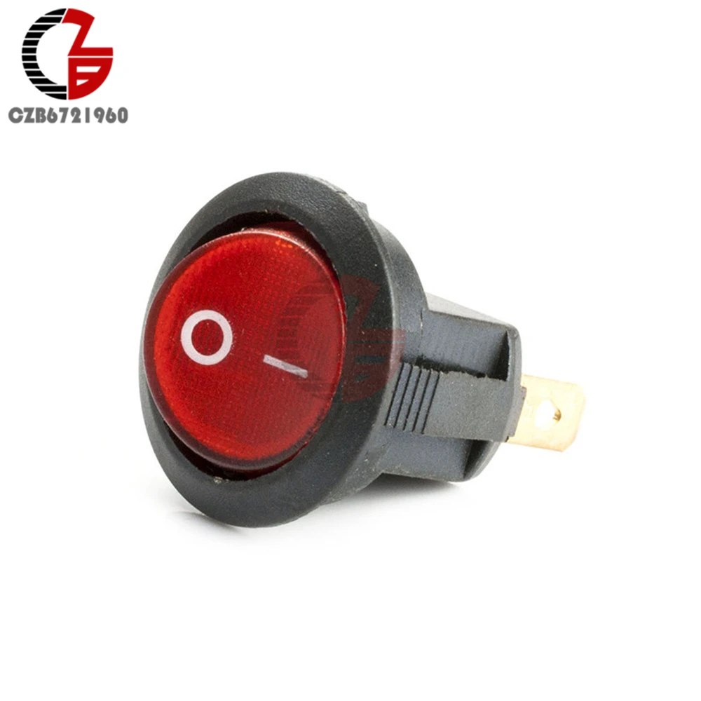 

5Pcs Mini 3 Pin Round Red SPDT ON-OFF Rocker Switch Snap-in Toggle Switch