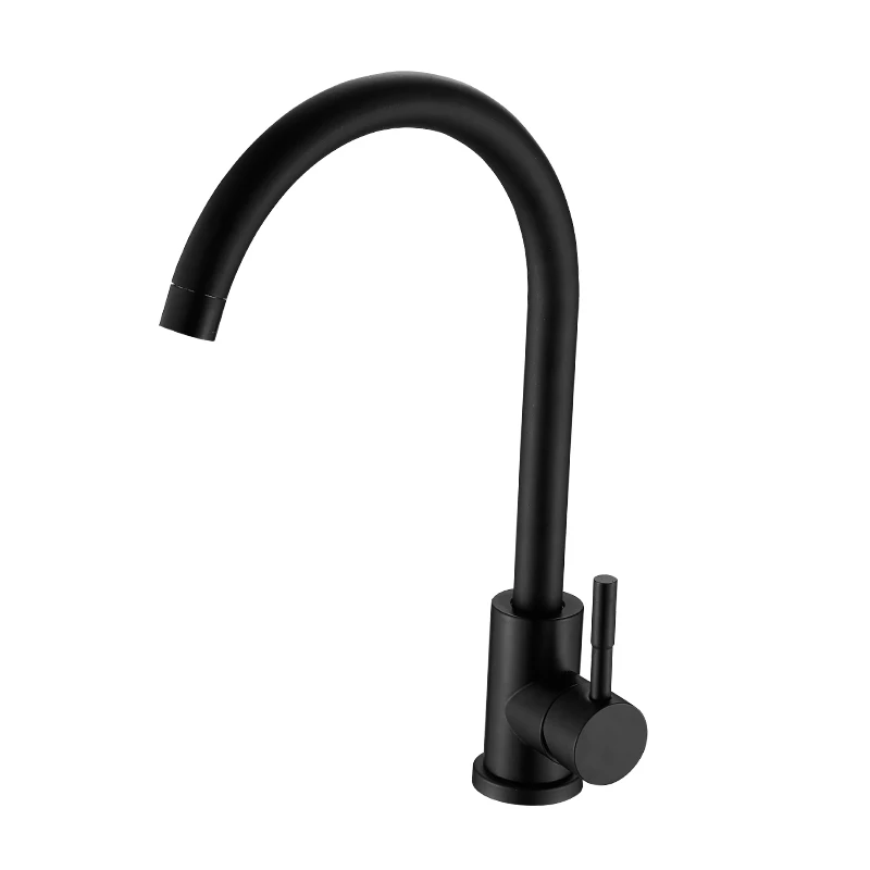 

American black kitchen faucet sink hot and cold faucet 304 stainless steel sink rotating black bowl faucet Lu5053