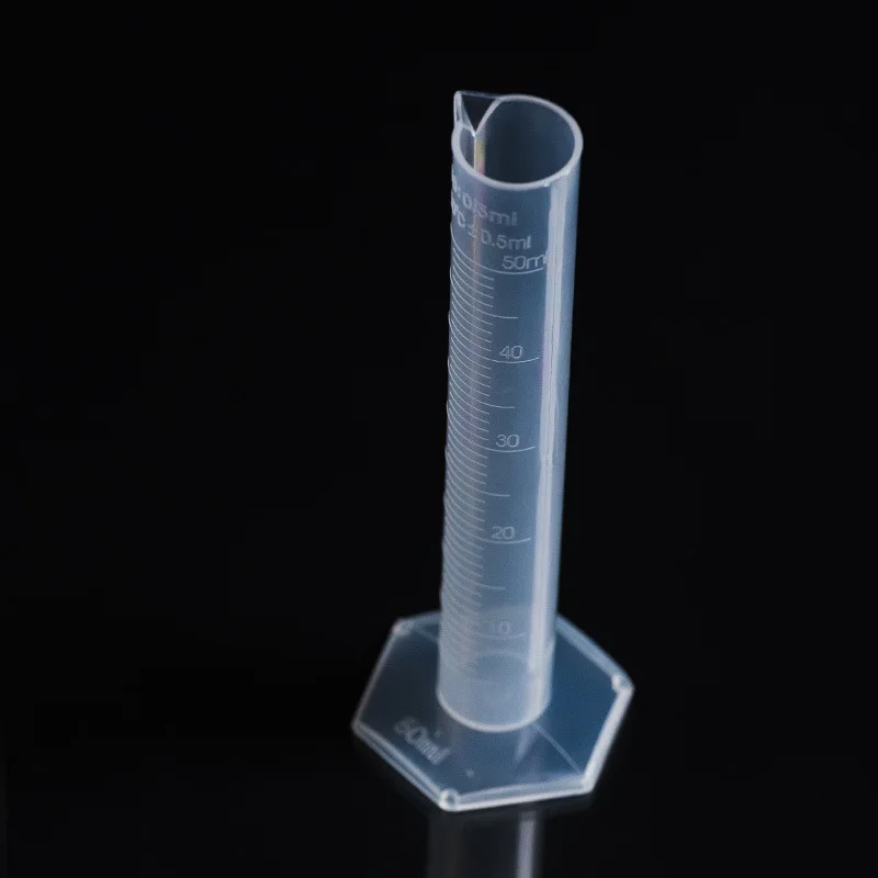 Новейшие учебные лабораторные принадлежности пластиковый мерный цилиндр 50 мл pp мерный цилиндр