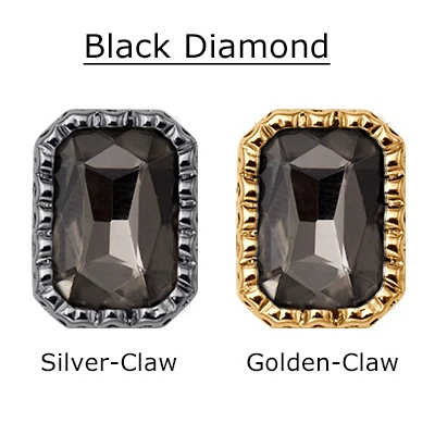 Прямоугольная форма стеклянные стразы с гнездом коготь пришить Кристалл СТРАЗА под камень алмаз медь основа пряжки Свадебные украшения - Цвет: Black Diamond