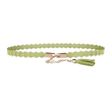 Spring women’s embossed cutout decoration belt casual all-match pendant chain