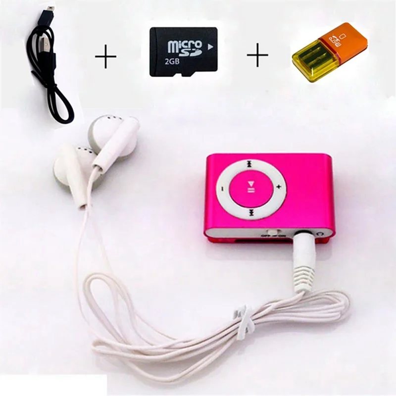Цветной мини mp3-плеер слот для карт Micro TF USB Mp3 спортивный плеер usb-порт с наушниками