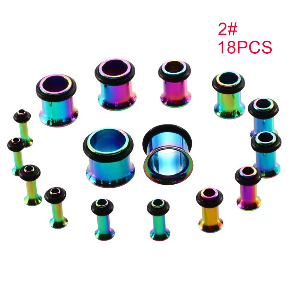 Buy 18 Pcs 1.6mm 10mm Stainless Steel Ear Gauges Ear