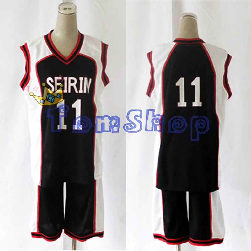Kuroko no basuke Cosplay Seirin Kuroko Tetsuya #11 Basketball Jersey 1st Black Kuroko no basuke Cosplay Seirin Kuroko Tetsuya #11 Basketball Jersey 1st Black