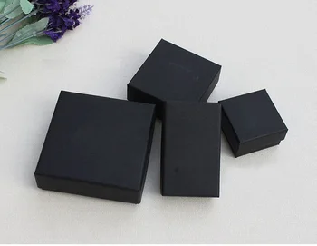 

Lady Classic Black Kraft Paper Gift Boxes Bracelet Ring Ear Nail Box Women Fashion Jewelry Box High Grade W8177