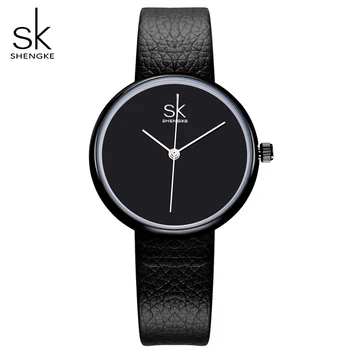 

Shengke Black Simple Watch Women Famous Brand Ladies Quartz Clock Women's Bracelet Watches Female Casual Wristwatch Montre Femme