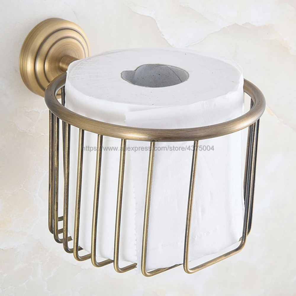 Bathroom Paper Holders Wall Mount Toilet Paper Roll Basket Holder