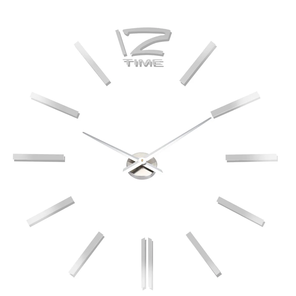 Новое поступление 3d домашний декор кварцевые diy настенные часы horloge часы для гостиной металлический акриловый зеркальный домашний декор