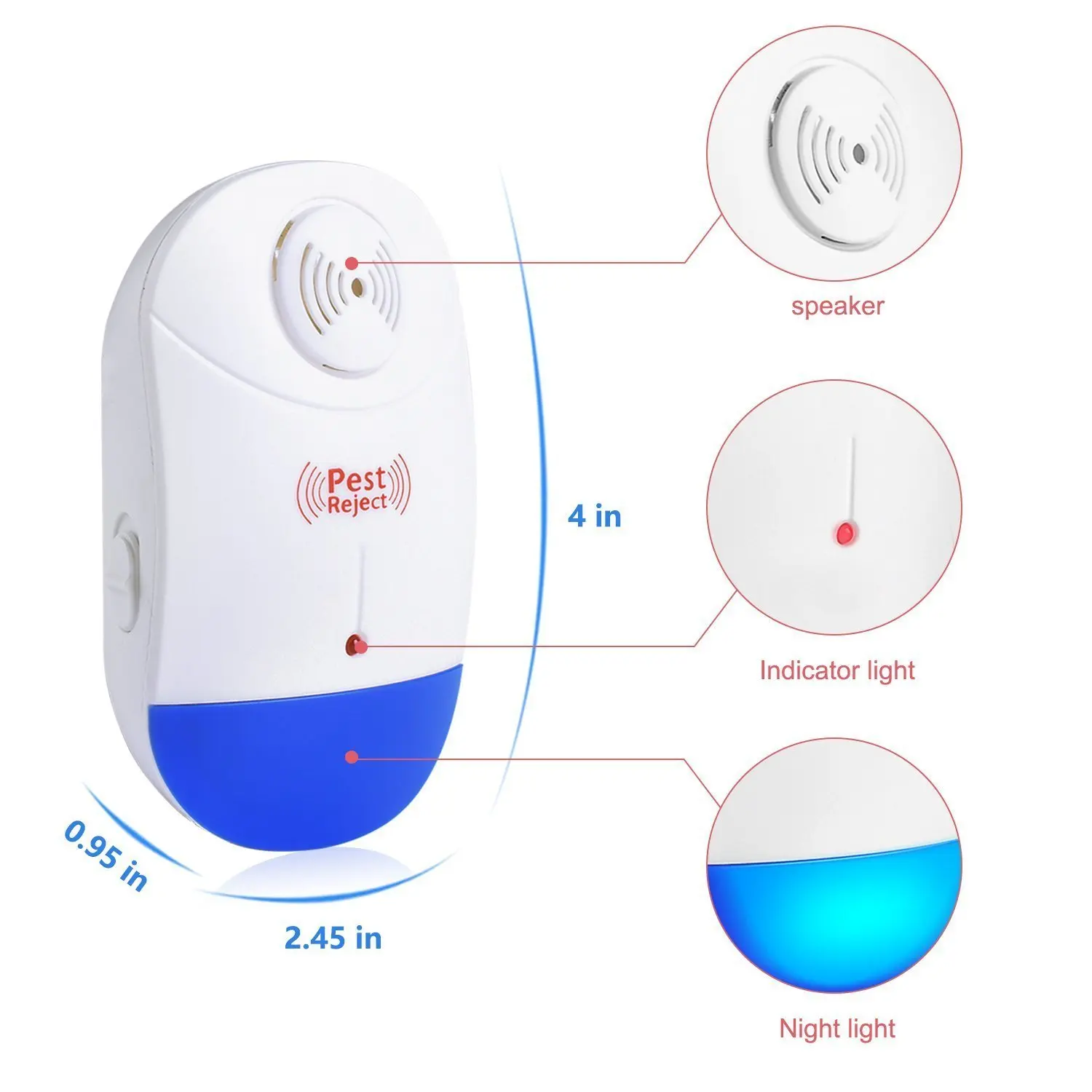 4 Pack/Set ЕС Plug ультразвуковой электронный репеллент вредителей Мышь ошибки