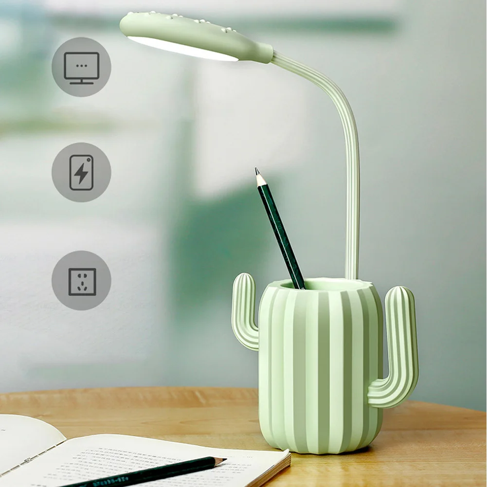

Cactus Table Lamp USB Charging Led Multipurpose Control Adjustable Flexible Reading Light Eye Protection