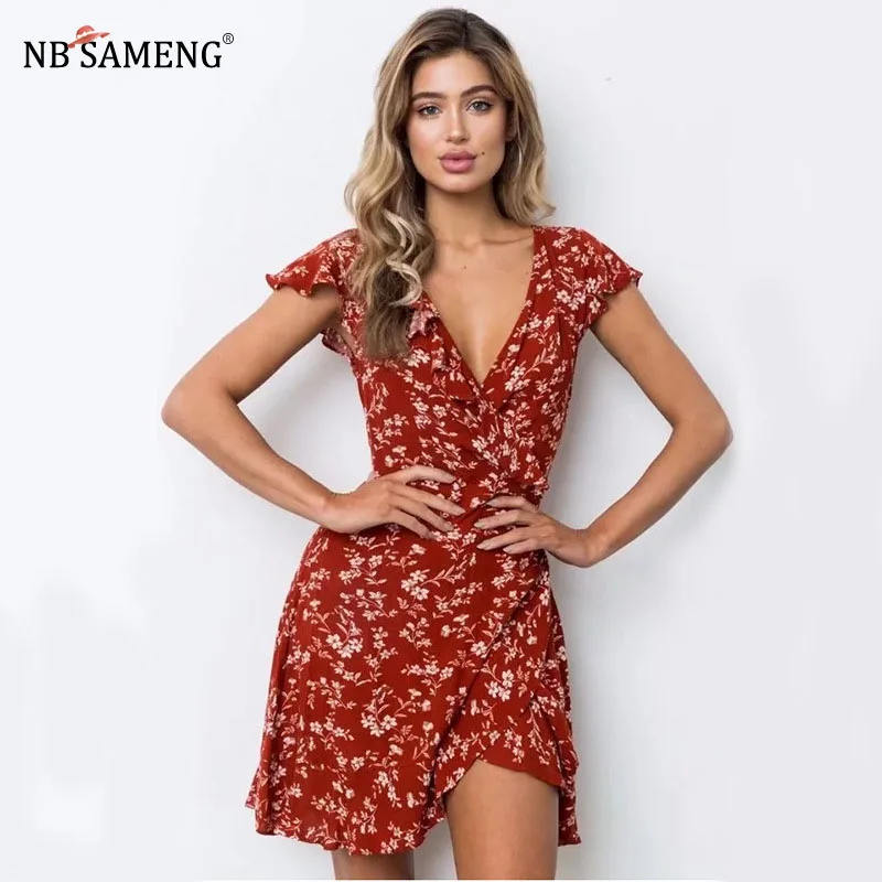 V neck floral dress with sleeves shirts V neck floral dress with sleeves shirts
