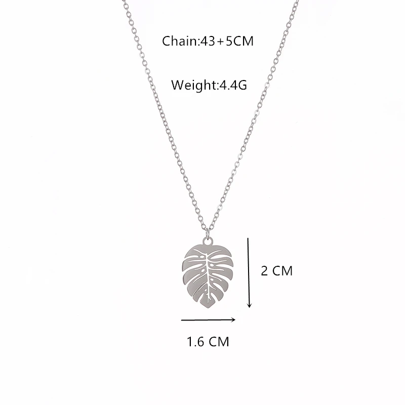 Нержавеющая сталь Philodendron лист Frond подвеска цепочка ожерелье высокое качество водонепроницаемое ожерелье летний пляжный стиль для женщин