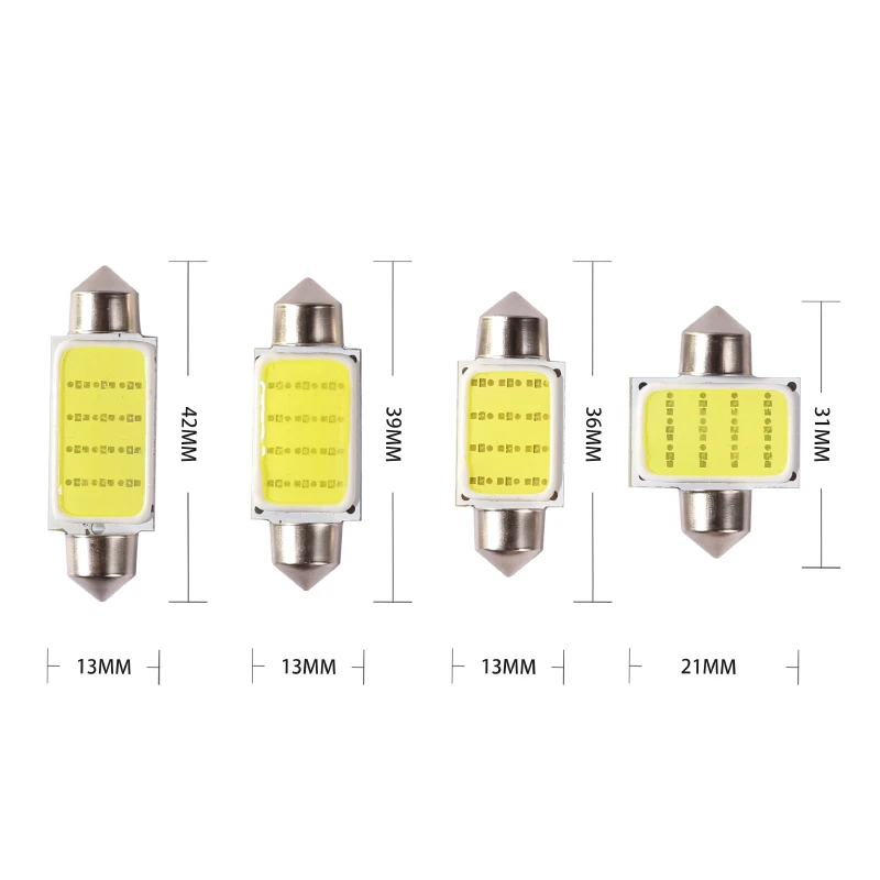 100X12 V/24 V Купол ламповая гирлянда 31 мм 36 мм 39 мм 42 мм C5W автомобилей COB 12 чип Авто супер яркий COB Led Купольная Гирлянда для интерьера свет