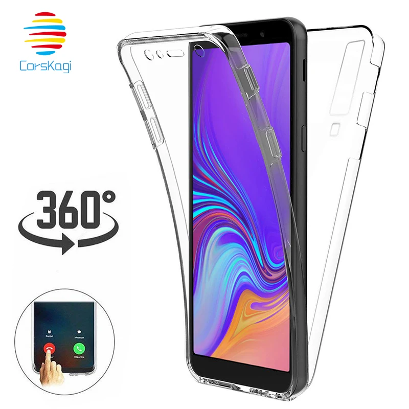 

360 Degree 2 in 1 Front+ Back Soft TPU Case for Samsung Galaxy A50 A30 A40 A10 M10 2019 YEAR Silicone Phone Cover Rubber Case