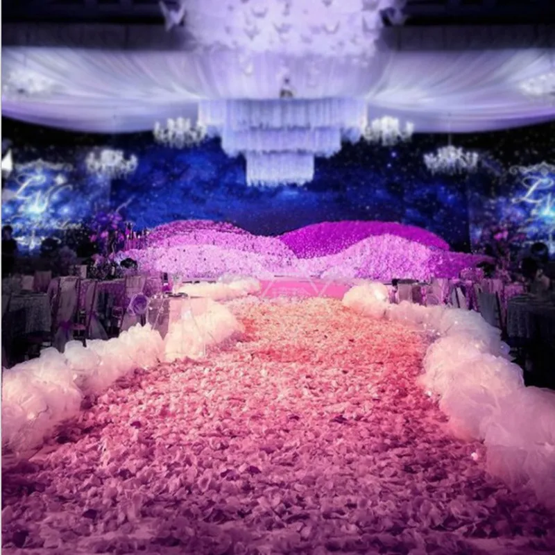 Elegant White Wedding Decoration Snow Yarn String Party Aisle Runner Edge Decor Road Cited 10 Meters Long