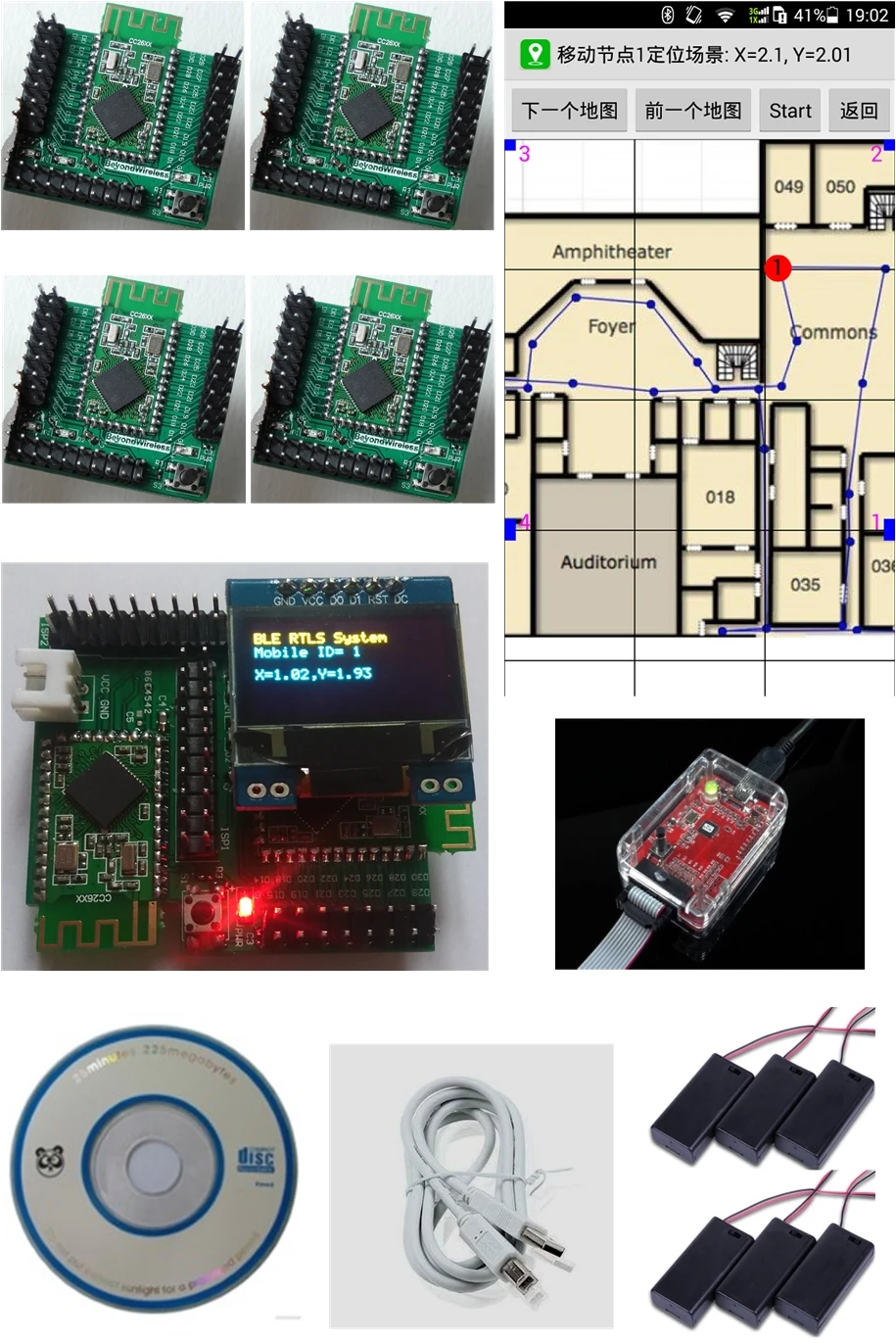 US $469.99 For BLE41CC26xx Bluetooth wireless realtime positioning system RTLS development kit wireless location and ranging