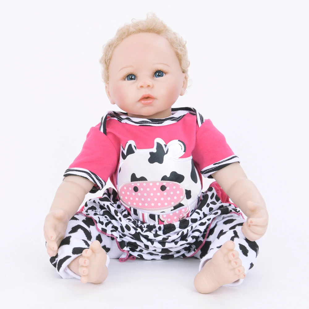 

22" Handmade Soft Cloth Body Reborn Baby Dolls Alive Bebe Reborn Babies Children's Gift Toys