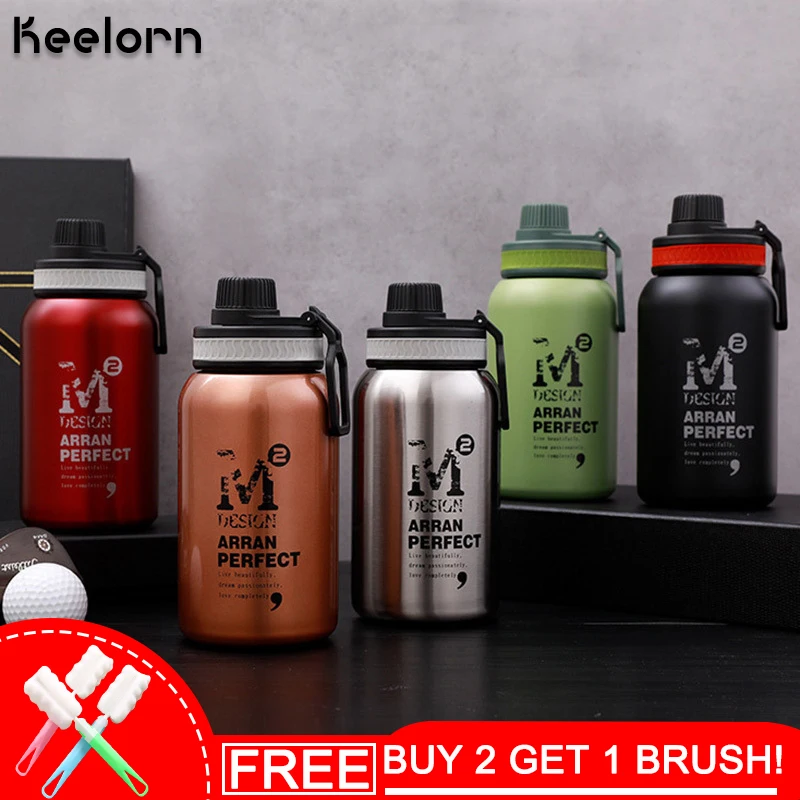 buy Keelorn 580ml 880ml Large Capacity Sport Outdoor Vacuum Flasks Thermoses Cup Thermal Insulation Portable Sport Mug Vacuum Cup