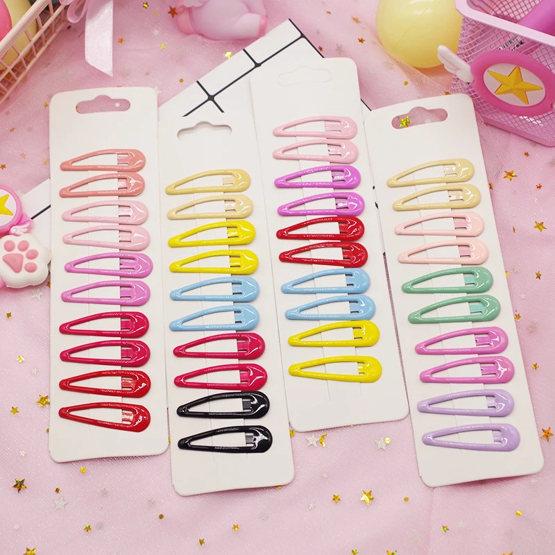 

WPCZQVZA 10 Pcs/Set Simple Vintage Hair Clips Solid Color Girls Shine Sweet Hair Pins High Quality Women Hair Accessories