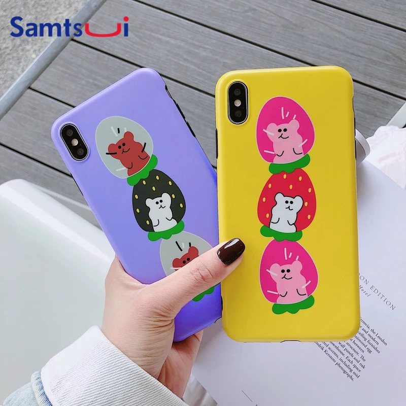 

Samtsui Luxury IMD TPU Case For iPhone 6 6s 7 8 Cute Cartoon Pattern Cover For iPhone X XS XR XMAX Protective Capa For Female