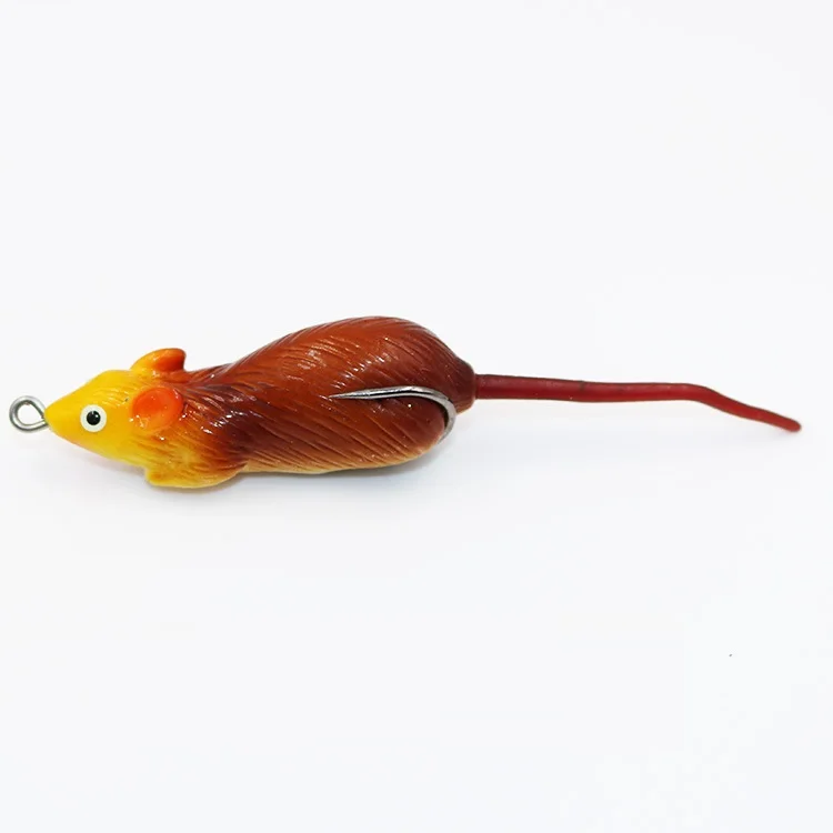 1Pcs 3D Eyes Soft Mouse Bait Bells Sound 6.5cm 12g fishing lure Frog Silicon Artificial Set Sea Swim Bait