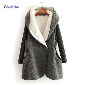 

Women Coats 2019 New Hooded Autumn Winter Jacket Ladies Fashion Vintage Long Sleeve Soft Warm Solid Outerwear Cardigan YAGENZA25