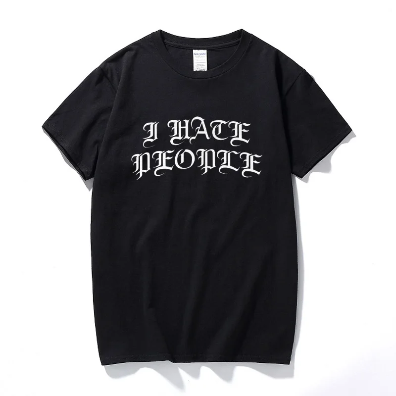 

I hate people T-Shirt Hardcore Fuck Nazis Ghetto System Musik Punk Emo Demo Summer Cotton Short Sleeve T shirt Unisex Streetwear