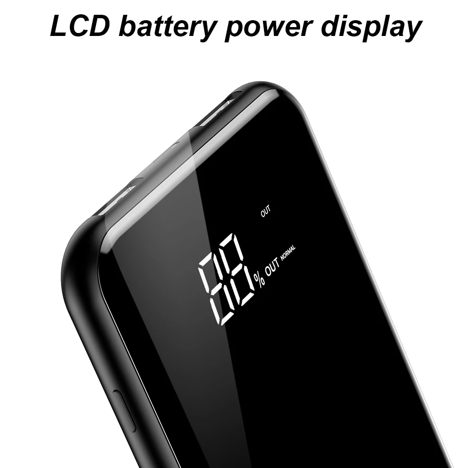 Baseus Wireless Power Bank 8000mah Portable External Battery Bank Mobile Phone Charger LCD Display Powerbank For Samsung S9 S8  