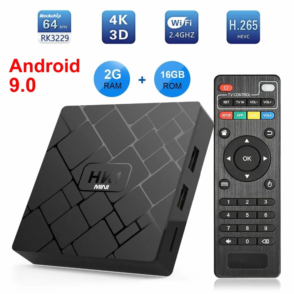 ТВ приставка HK1 MINI Android 9 0 Rockchip RK3229 четырехъядерный процессор 2 Гб ОЗУ 16 ПЗУ H.265 4K Sep