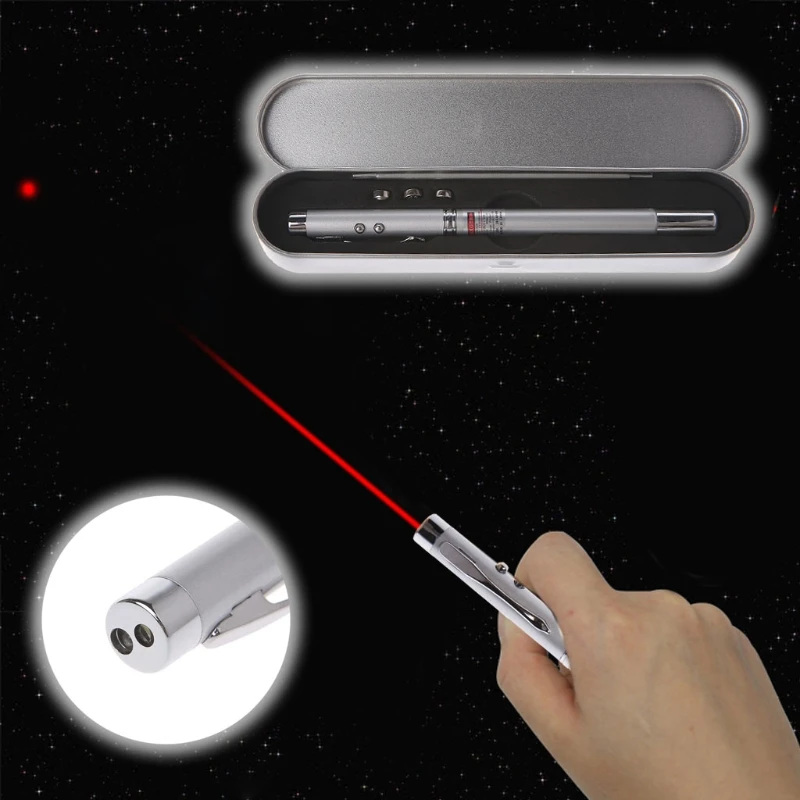 Multi Function Pen Laser Pointer Torch Ballpoint Pen& Telescopic 4 in 1 Pointer for Presentations