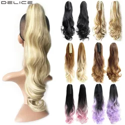 Delice 10pcs/pack 22inch Women's Wavy Claw Ponytail Synthetic Ombre Horse Tail Hair Piece Long Ponytails Delice 10pcs/pack 22inch Women's Wavy Claw Ponytail Synthetic Ombre Horse Tail Hair Piece Long Ponytails