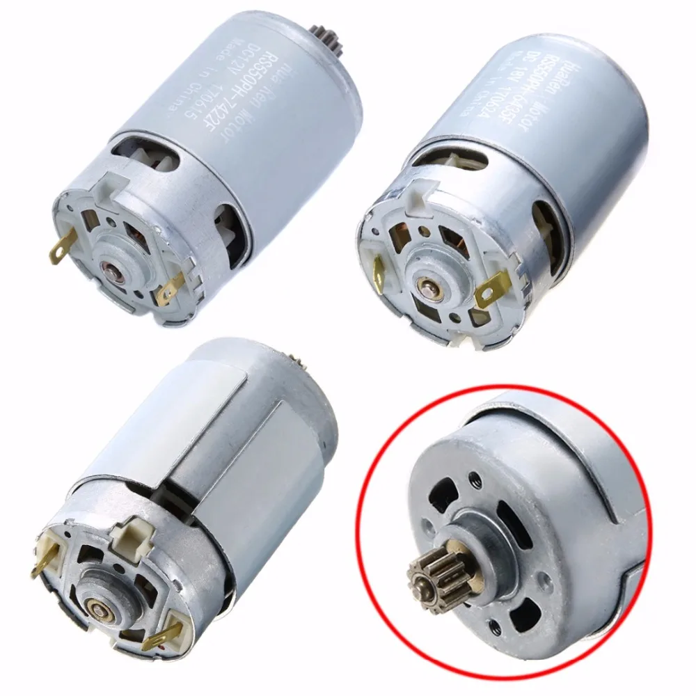 1 unid estable eléctrico RS550 Motor 12 V/16,8 V/21 V 12 dientes engranaje 1,0 molde 3mm diámetro del eje Para destornillador de carga inalámbrico 1 unid estable eléctrico RS550 Motor 12 V/16,8 V/21 V 12 dientes engranaje 1,0 molde 3mm diámetro del eje Para destornillador de carga inalámbrico