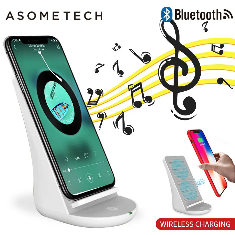 

Portable Bluetooth Speaker Wireless Charger Vertical Desktop Phone Holder Speakers With Cool Fan For iPhone Android Smartphone 2