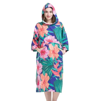 

Blossom Peony Pattern Woman Diving Bathrobe Changing Robe Bath Towel Outdoor Adult Hooded Beach Towel Poncho Bathrobe Towels