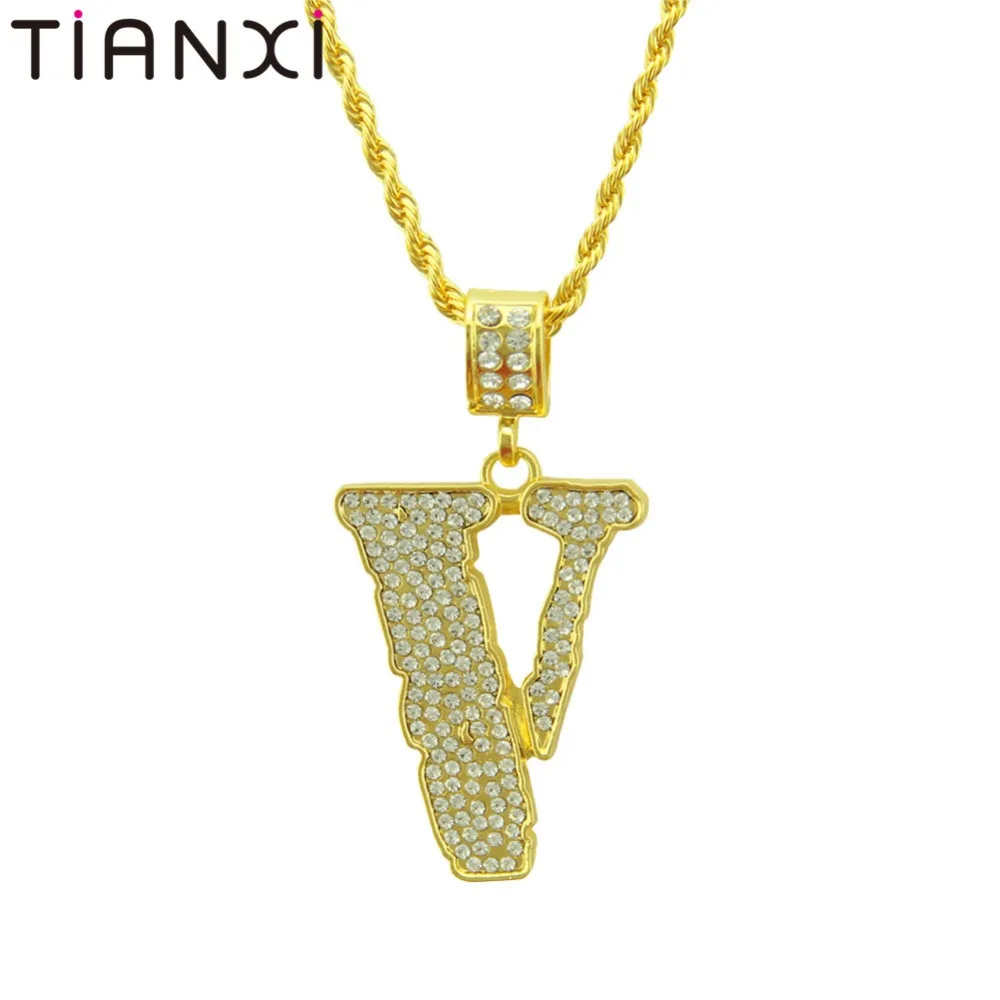 

2018 New Full CZ Iced Out Charm Pendant Necklace Hip Hop Bling Necklace Dropshipping