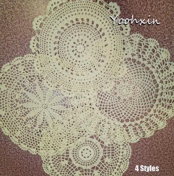 

Vintage lace crochet place table mat cloth cotton mug pad cup coffee doily tea dining coaster placemat Christmas wedding kitchen
