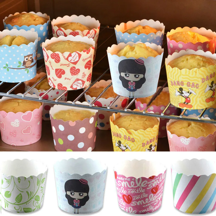 50Pcs/ Lot Baking Cups Pretty Paper Cupcake Liners Muffin Cases Lovely