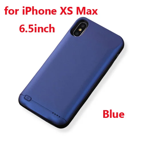 Чехол для зарядного устройства для iPhone X XS Max XR 6 6 s 7 8 3000/4000/5000mAh power Bank зарядный чехол для iPhone X XS 8 7 6 6 s Plus - Цвет: XS Max  Blue