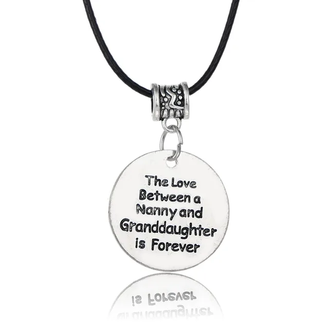 the love between nanny and granddaughter is forever leather pendant
