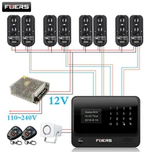 New DIY wireless WiFi GSM GPRS Home garden villa Security Alarm System equip 4 pair 100m wireless IR beams App Control Alarm