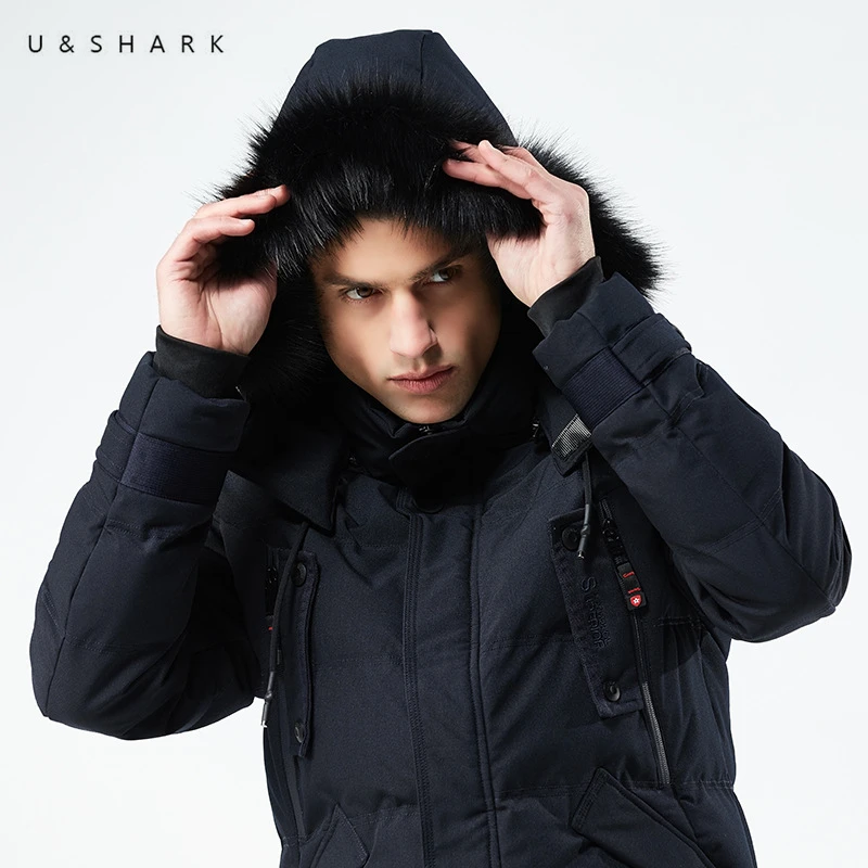 U & SHARK 2018 зимние парки мужские s куртки пальто с капюшоном мужская верхняя одежда