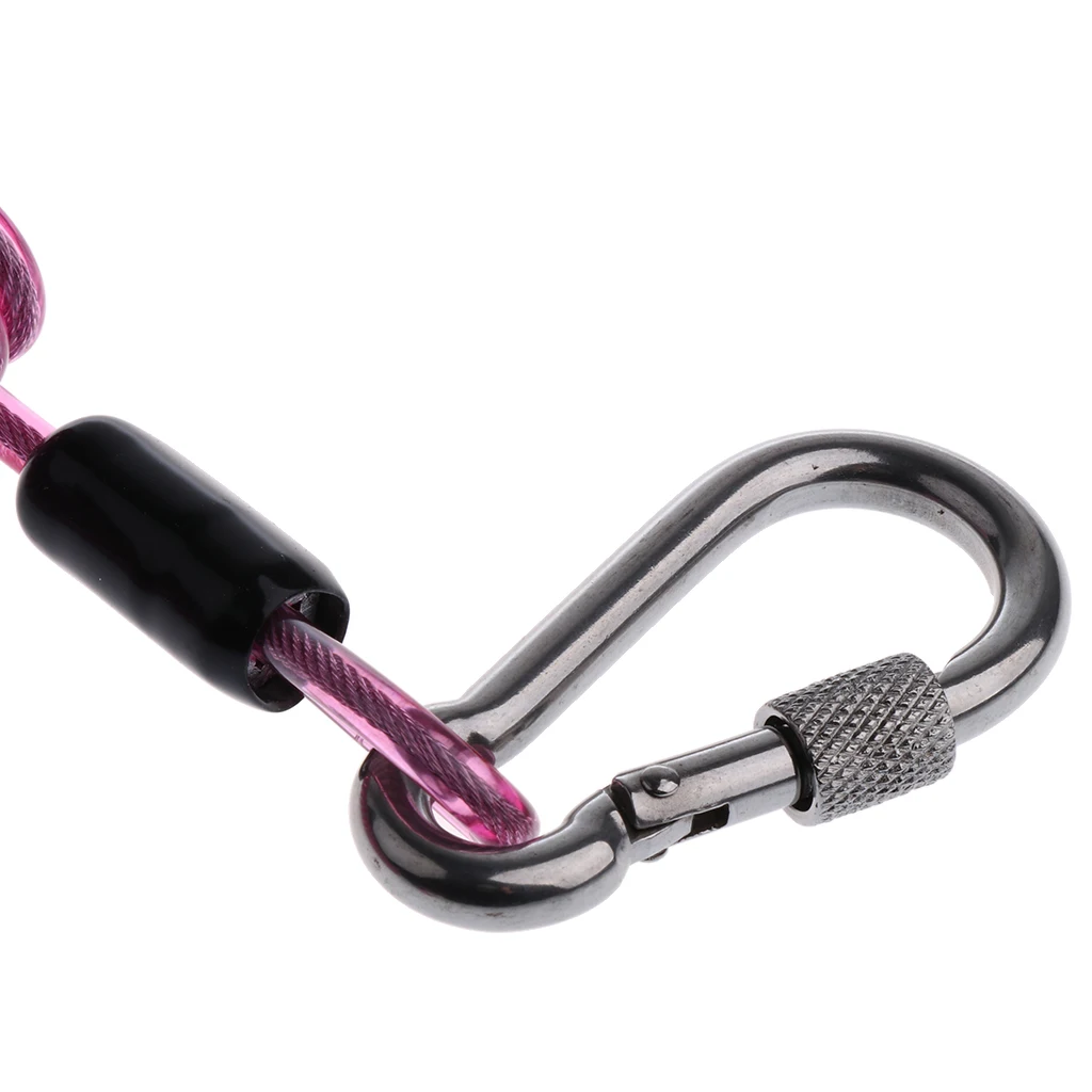 Scuba Diving Dive 10cm Spiral Spring Coil Snap Clip Lanyard Safety Emergency Gear for Outdoor Climbing Underwater Photography