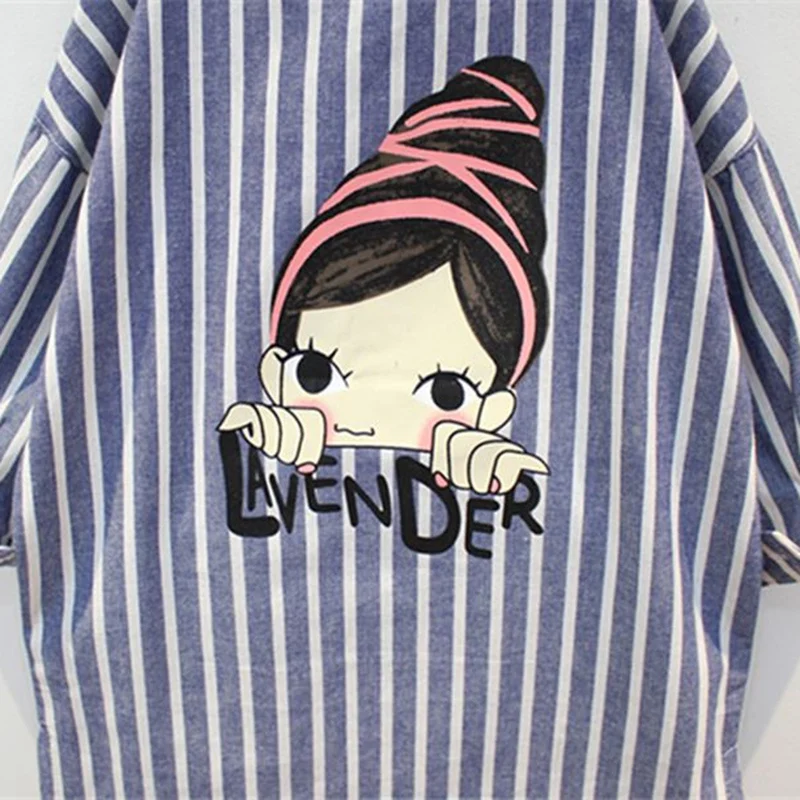 Весенняя модная Осенняя рубашка для девочек Детская рубашка в Вертикальную Полоску с длинными рукавами, куртка детская рубашка туника, блузки