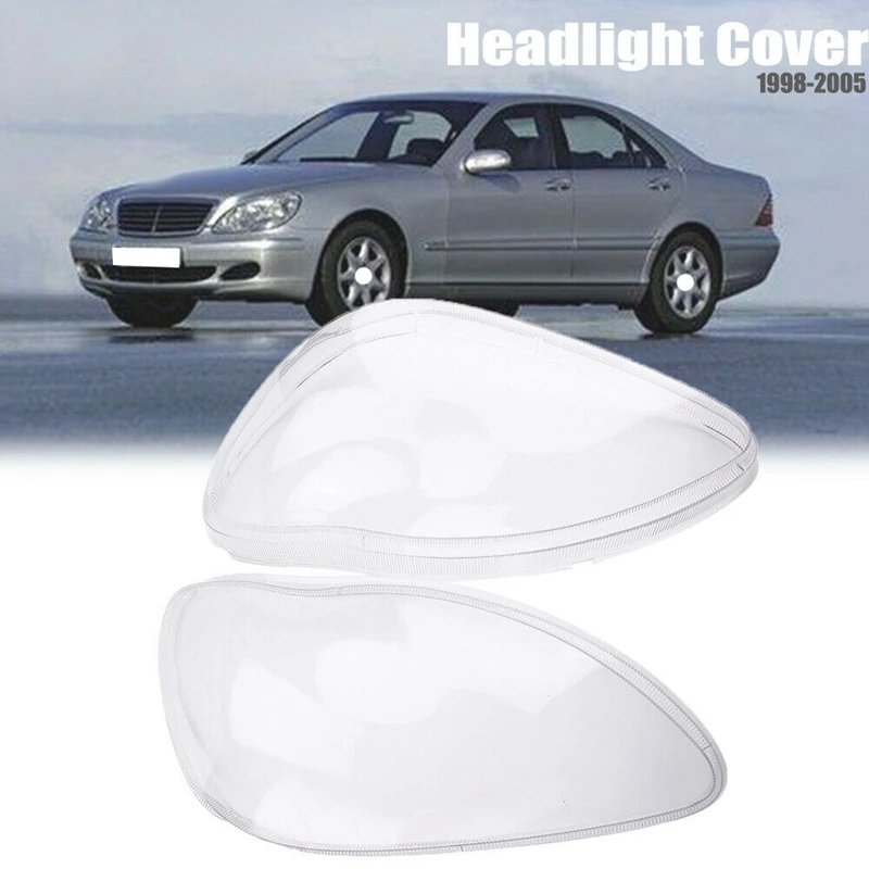 1Pair Car Clear Headlight head light lamp Lens Cover head light lamp Cover For Mercedes Benz W220 S600 S500 S320 S350 S280 199