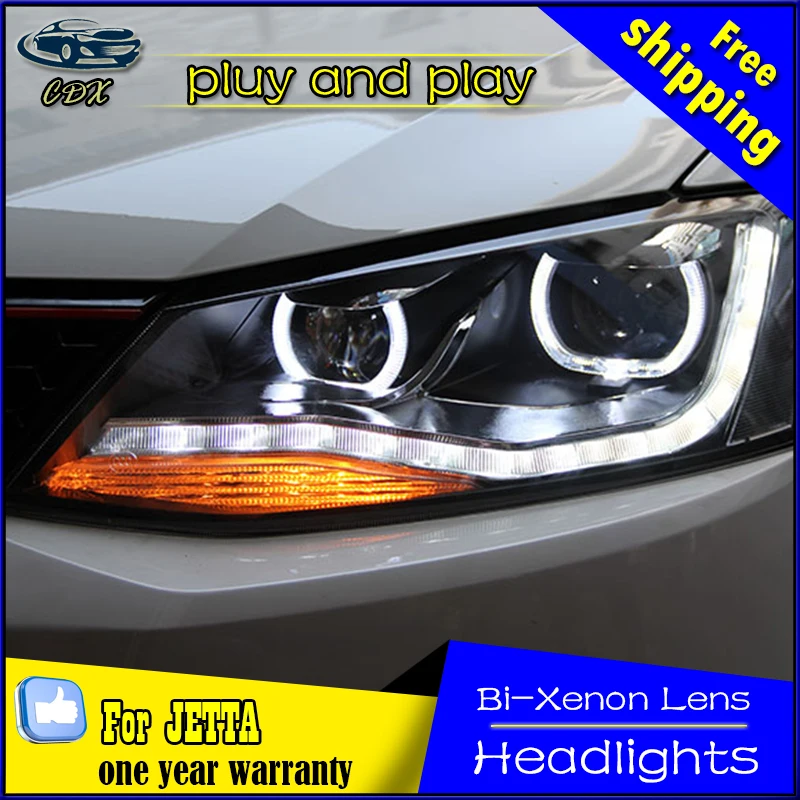 Car Styling Head Lamp for VW Jetta Mk6 LED Headlight 2012-2016 Jetta LED DRL Daytime Running Light Bi-Xenon HID Accessories