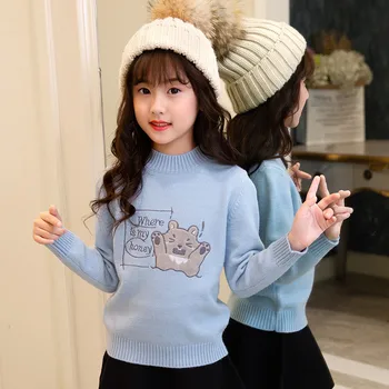 

JMFFY Toddler Baby Girls Sweaters Fashion Sweet Lovely 2019 Long Sleeve O-Neck Pullover Girl Sweater Tops Outfit Autumn Winter